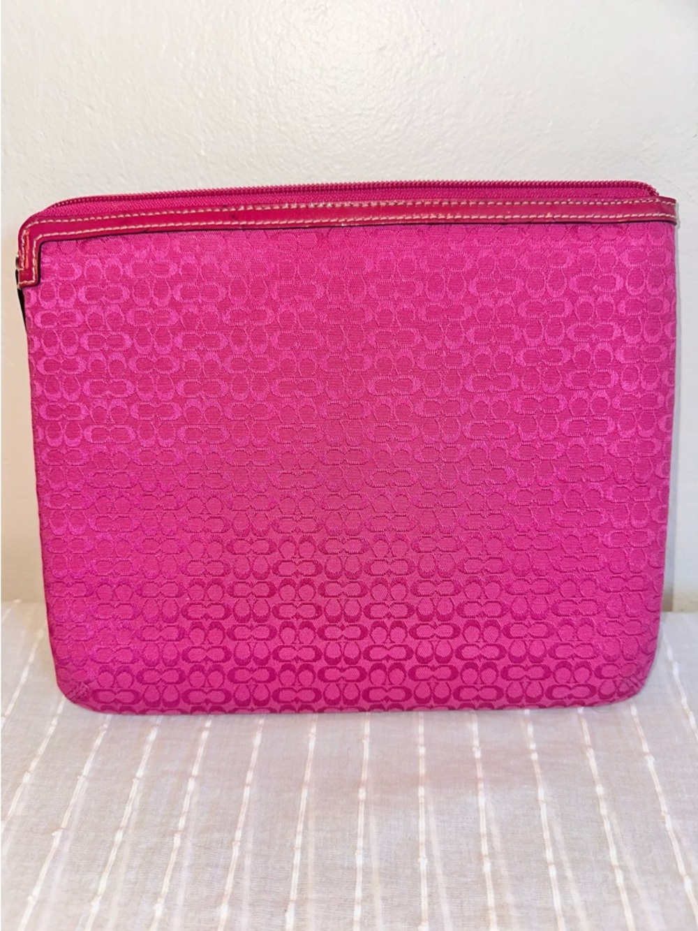 COACH Signature Fuchsia Pink IPad Case Pouch Bag